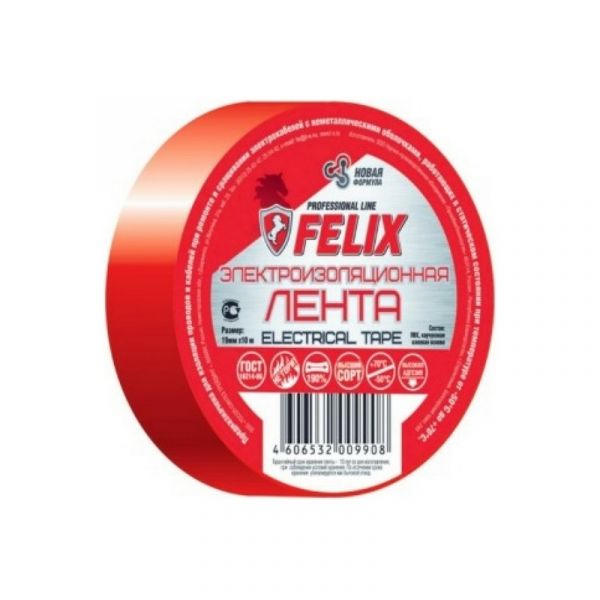 Изолента FELIX 410040171 10 м x 19 мм, красный